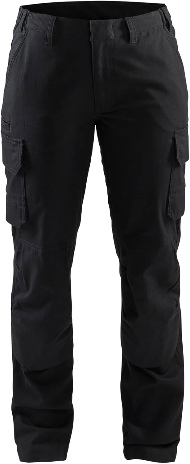 BLAKLADER Damen Industrielle Gummizug Hose, Schwarz, L