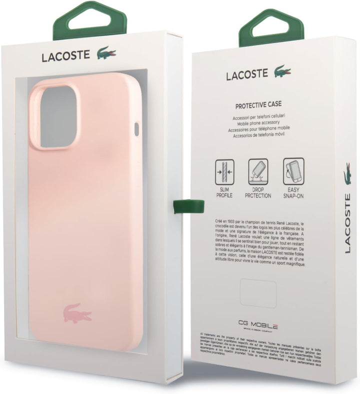Lacoste LCHCP14XSI Hülle für iPhone 14 Pro Max 6,7" Hell-Pink hardcase Silicone
