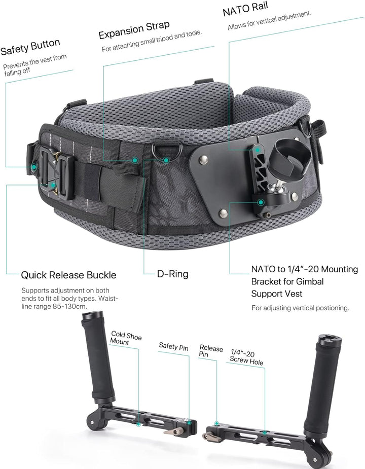 Tilta Dual Handle Gimbal Support Leichtes Gimbal-Stützsystem mit Zwei Griffen,kompatibel mit DJI RS