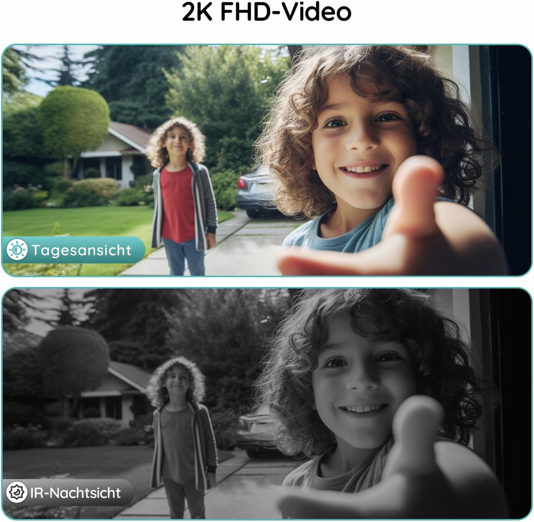 BOIFUN 2K HD Video Türklingel mit Kamera (Türklingel Set), Türklingel Set