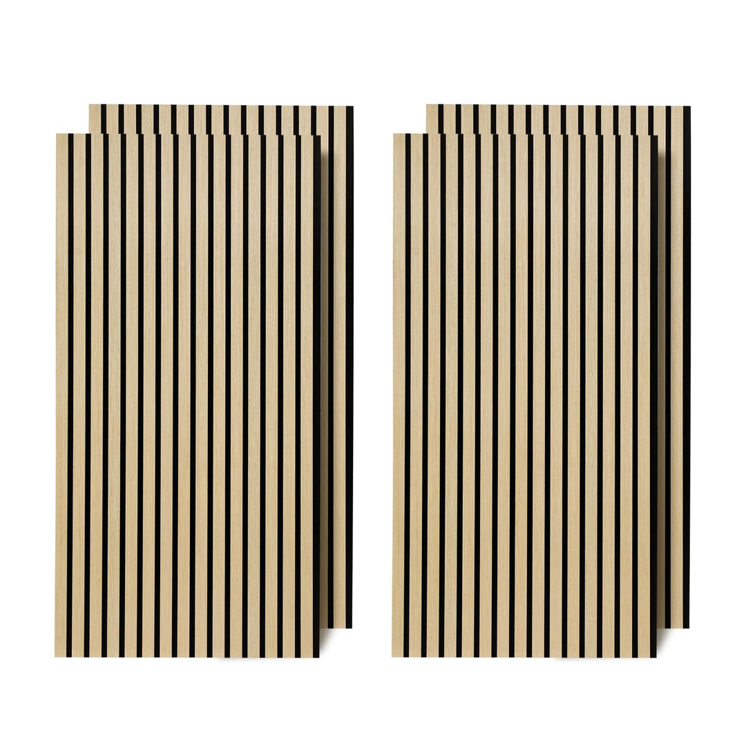 Akustikpaneele Holz 2,88㎡ - 4er Set 120x60cm Rohholz Farbe Wandpaneele 3D, Wandpaneele Holzoptik für