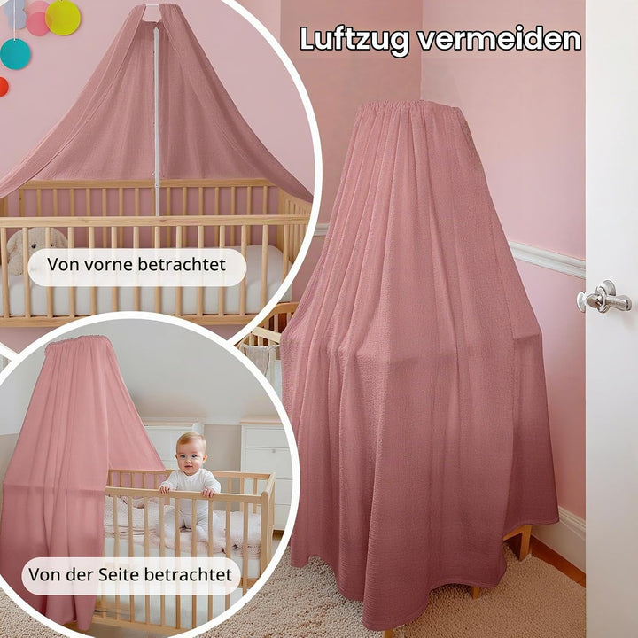 Babybettbezug, handgefertigt aus 100% Baumwollmusselin, Stoffbezug für die heimische Bettdekoration