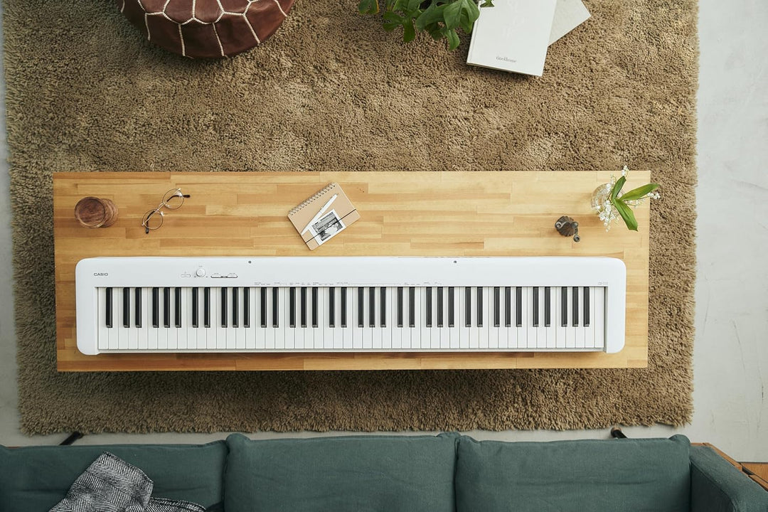 Casio CDP-S110WE Digitalpiano mit 88 gewichteten Pianotasten, weiss Weiss Single, Weiss Single
