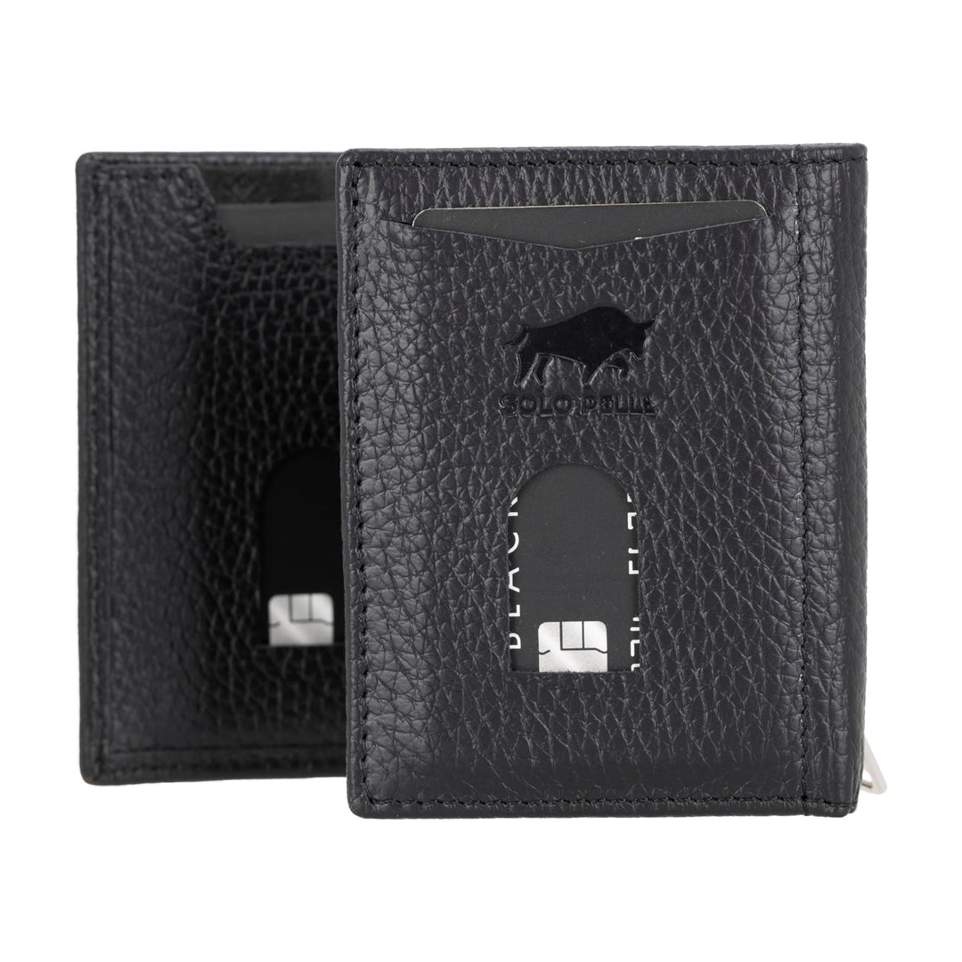 Solo Pelle NEU Slim Wallet mit Münzfach [12 Karten] Slimwallet Riga [RFID-Schutz] Kartenetui mit Mün