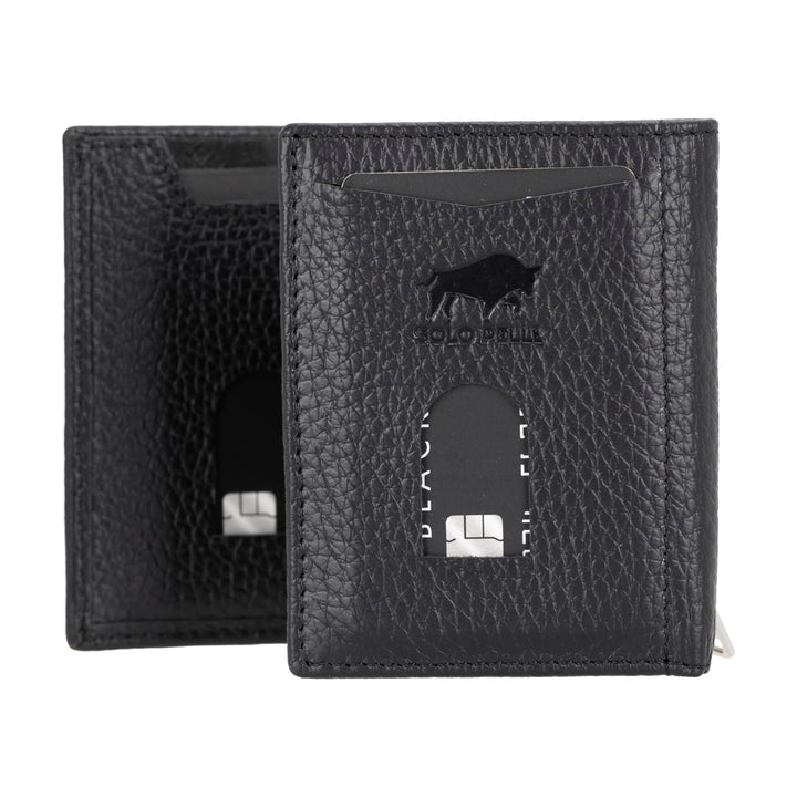 Solo Pelle NEU Slim Wallet mit Münzfach [12 Karten] Slimwallet Riga [RFID-Schutz] Kartenetui mit Mün