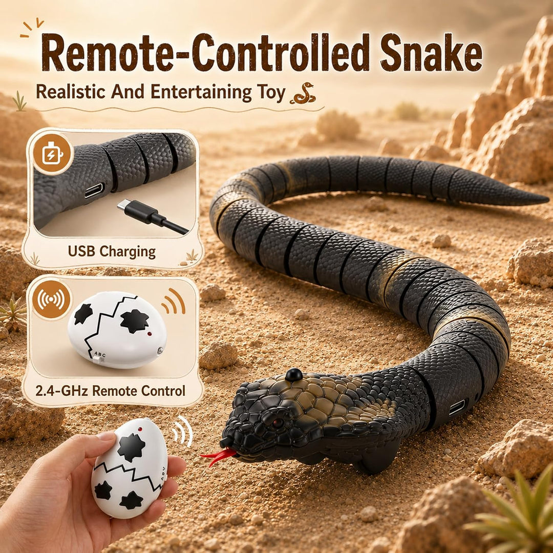 2-in-1 RC Ferngesteuerte Schlange 42 cm, Fernsteuerung & Smart Sensing Modus, Elektrische Cobra mit