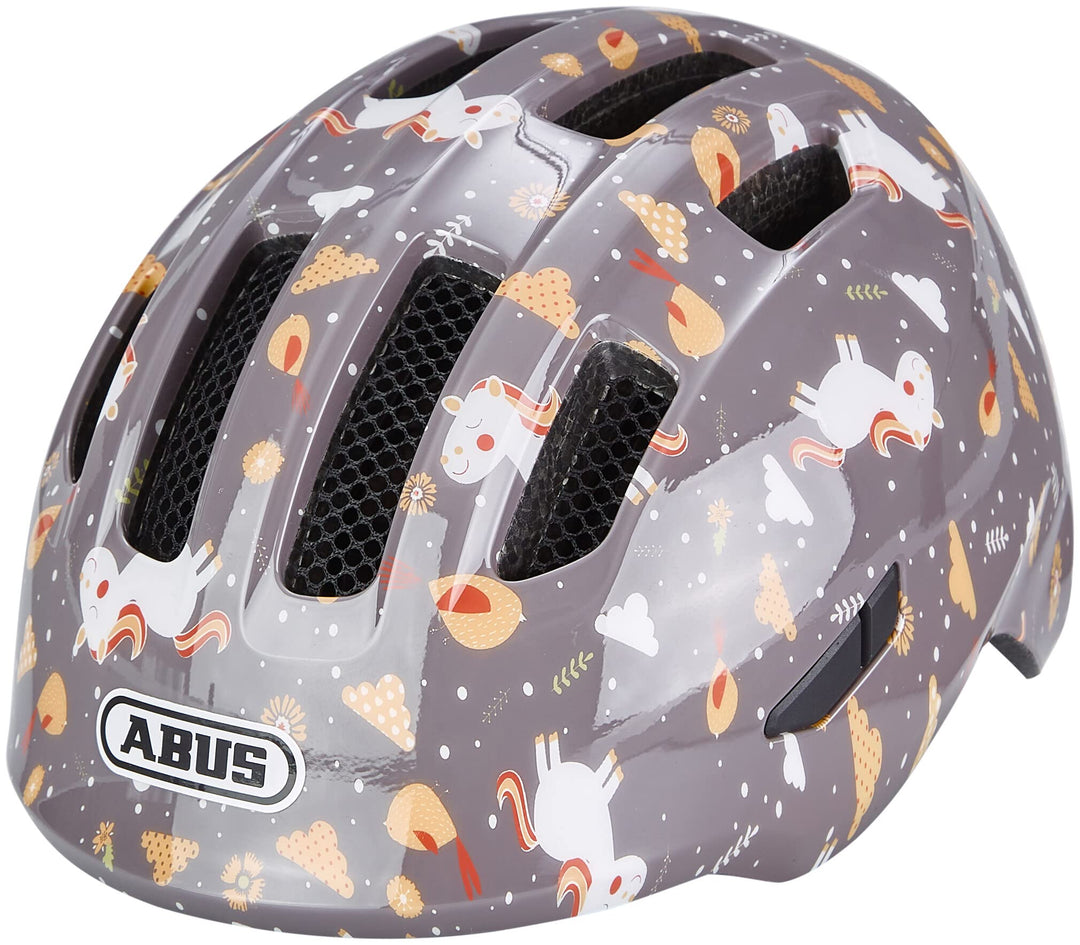 ABUS Kinderhelm Smiley 3.0 - Fahrradhelm mit tiefer Passform, kindergerechten Designs & Platz für ei