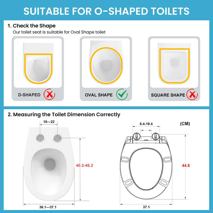 Toilettendeckel mit Absenkautomatik Oval, WC Sitz mit Rauten, Klobrille mit Schnellverschluss, Klode