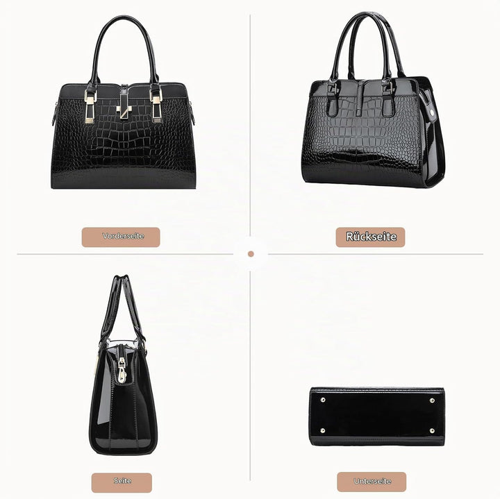 Nicole&amp;Doris Damen Handtaschen Neue Umhängetasche Lackleder Shell Schultertasche Henkeltaschen Tasch