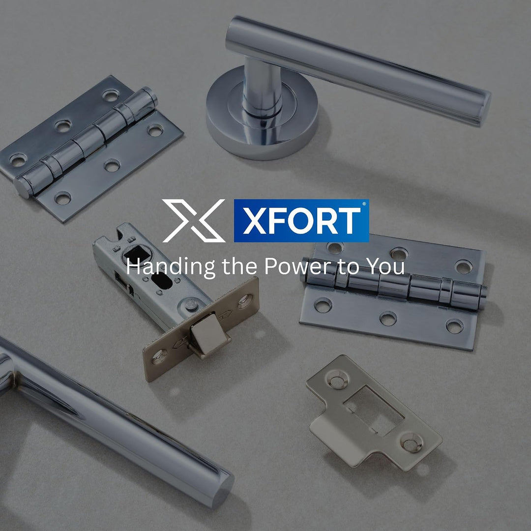 XFORT® 4er-Pack Türgriff auf Rosette, T-Stab-Drücker-Türgriffe in poliertem Chrom-Finish, eleganter