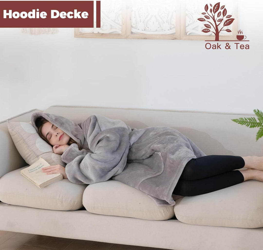 Good Nite Hoodie Decke mit Elastische Hülse Kuschelpullover, Oversize Hoodie Decken Pullover Kuschel
