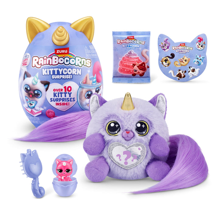 Rainbocorns 92104G Ragamuffin(Fluffles) Kittycorn Surprise, Serie 3, Cat, Small (21.5 cm), Ragamuffi