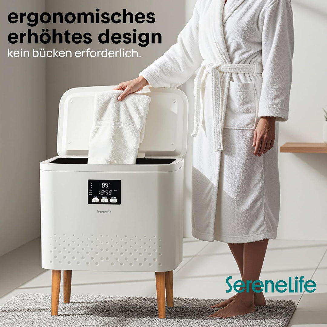 SereneLife WiFi Handtuchwärmer 20L Elektrisch Stehend – Smart Handtuchtrockner für 2 Handtücher mit