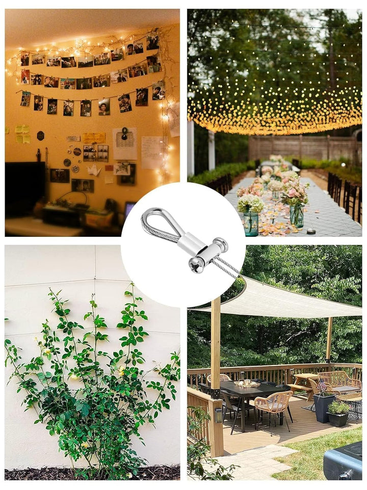 TooTaci Drahtseil 3mm Edelstahl, 20M Edelstahl Stahlseil Ummantelt aus PVC, Stahlseil mit ösen, M3 D