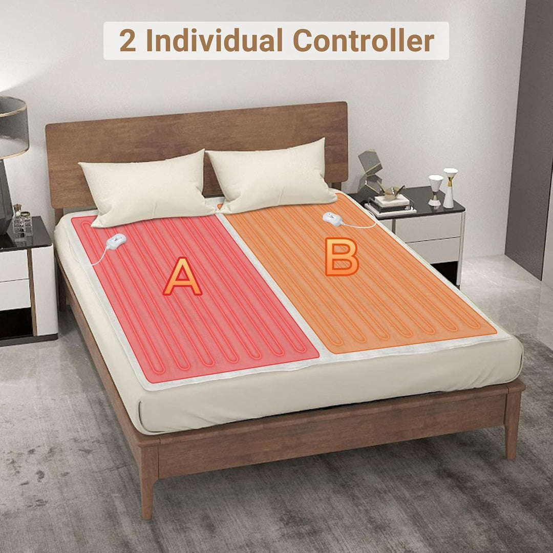 SILVANO Heizdecke für Doppelbett, 160 x 140 cm, 2 x 60 W, automatischer Heizschutz, 2 Temperaturstuf