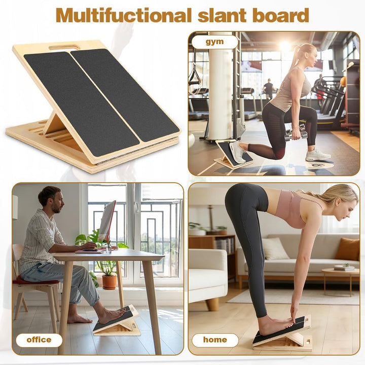 Wadendehner aus Holz, Balance Board aus Holz, Tragbares Schrägbrett, Verstellbar Wadenstrecker mit T