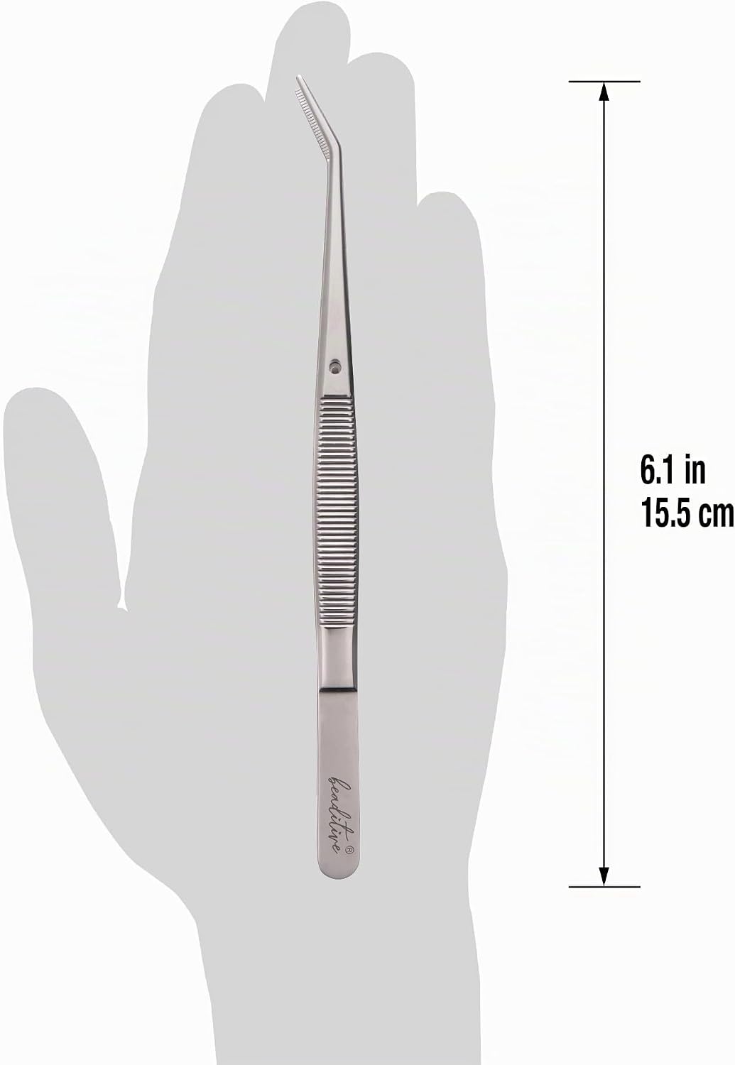 Beaditive 15,5 cm Pinzettenset für Nähmaschinen (10-teilig) mit gezahnten, gebogenen Spitzen | Profe