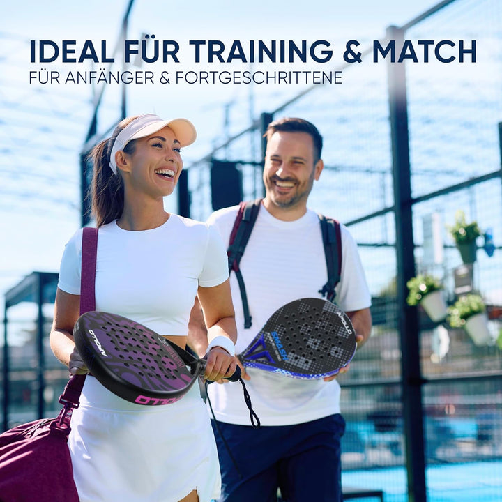 Apollo Padelschläger - Kohlefaser Schläger für Damen und Herren, Anfänger & Fortgeschrittene, leicht