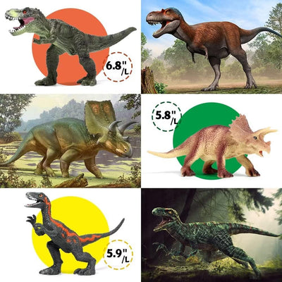 FRUSE Dinosaurier Spielzeug Set, 12 Stück Realistisches Figuren Spielset einschliesslich T-Rex, Carn