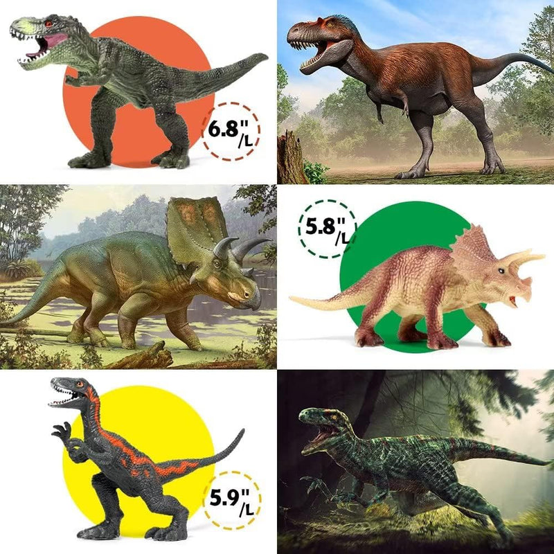 FRUSE Dinosaurier Spielzeug Set, 12 Stück Realistisches Figuren Spielset einschliesslich T-Rex, Carn
