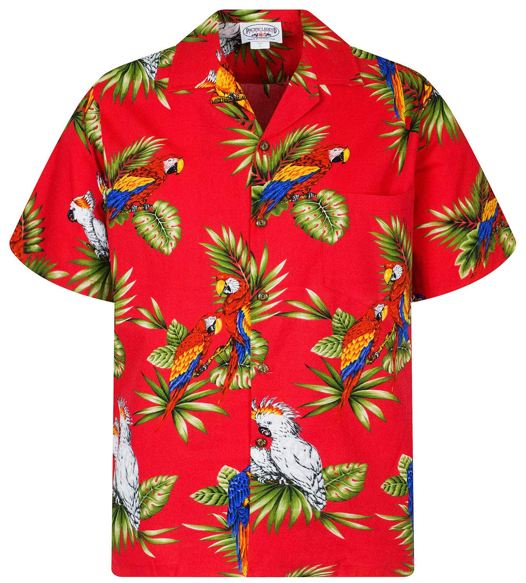 P.L.A. Pacific Legend Original Hawaiihemd Kurzarm Herren Kurzarm Button-Down Front-Tasche Hawaii-Pri