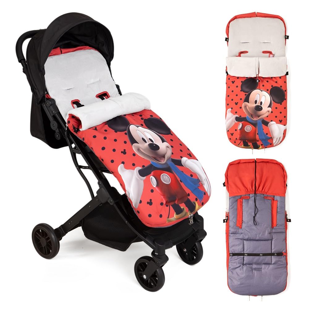 Interbaby WinterFusssack"Disney Mickey Topos" für Kinderwagen rot