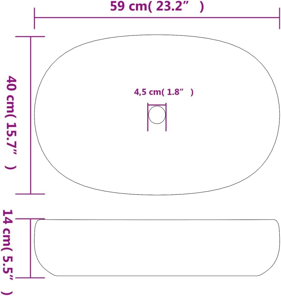 vidaXL Aufsatzwaschbecken, Oval Waschbecken mit Muster, Handgefertigt Waschtisch Waschschale für Bad