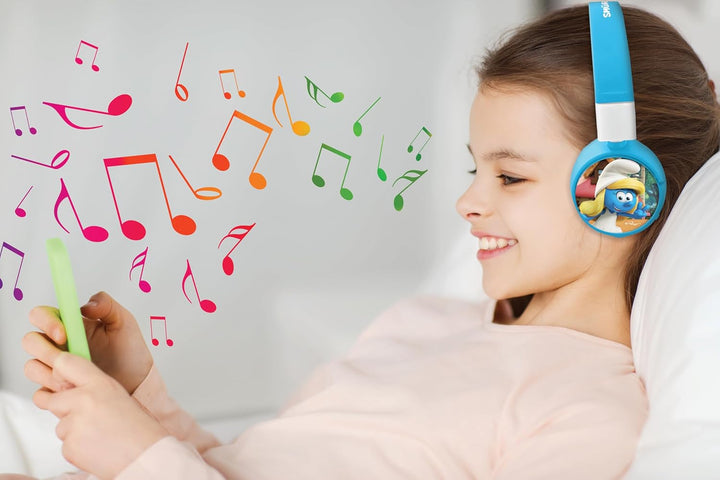 Lexibook, Die Schlümpfe, 2-in-1 Bluetooth & kabelgebundene Kopfhörer mit Mikrofon und Steuertasten,