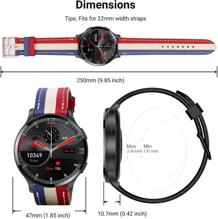 HOAIYO Smartwatch Herren Damen mit Telefonfunktion, 1.5" Fitnessuhr Armbanduhren Sportuhr mit Pulsme