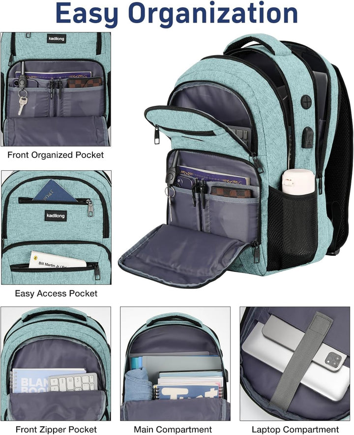kadilong Rucksack Laptop Herren,Schulrucksack Jungen Teenager Schule Schultasche Schulranzen mit USB