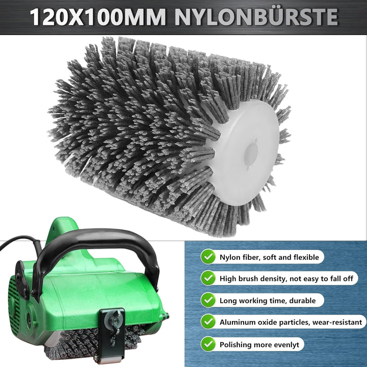 Schleifbürsten,60 Körnung 120x100mm Nylonbürste, Polierbürste zum Holzverarbeitung, Grit Bürste Bris