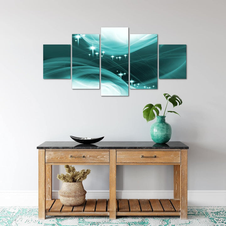 Runa Art Wandbilder Abstrakt 5 Teilig Bild auf Vlies Leinwand Deko Wohnzimmer Schlafzimmer Diamant T