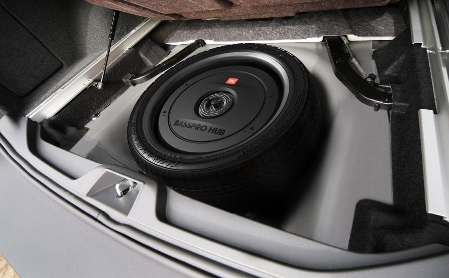 JBL BassPro Hub 11" Reserverad Aktiv Subwoofer Auto Set - 300 Watt Auto Subwoofer mit eingebautem Ve