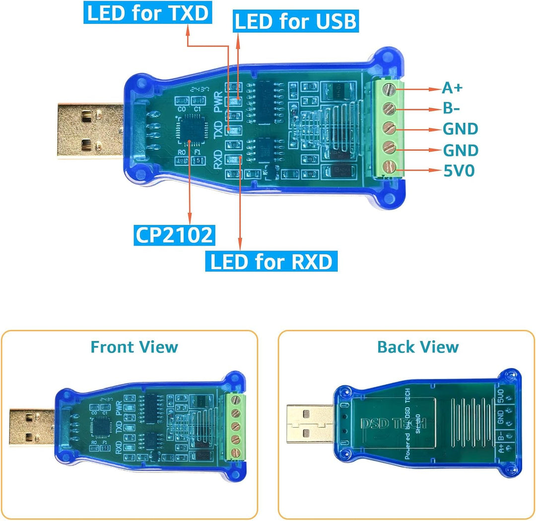DSD TECH SH-U10 USB-zu-RS485-Konverter für Modbus