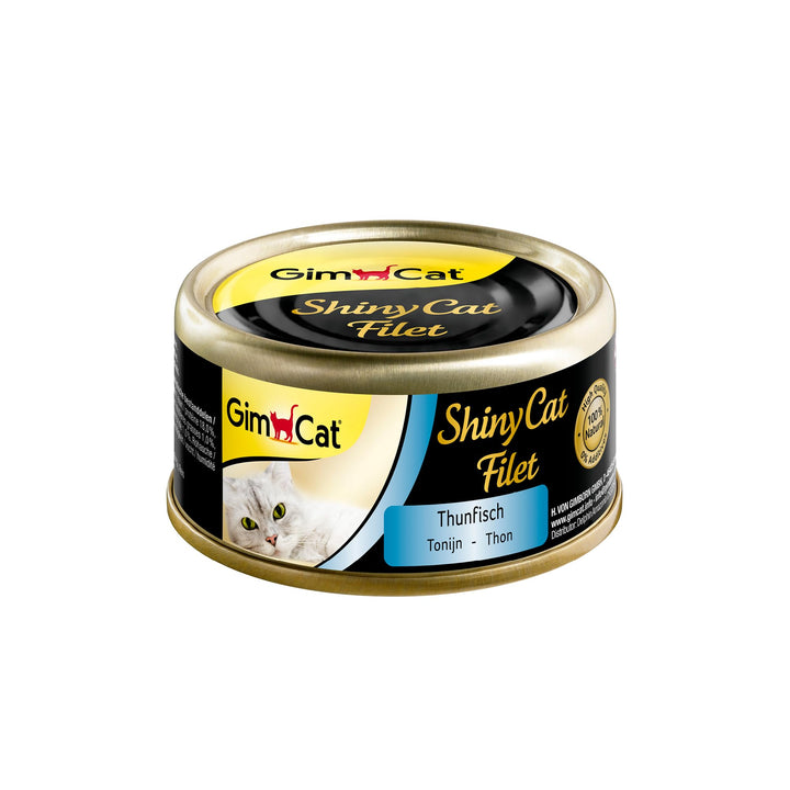 GimCat ShinyCat Filet Thunfisch - Katzenfutter mit saftigem Filet ohne Zuckerzusatz für ausgewachsen