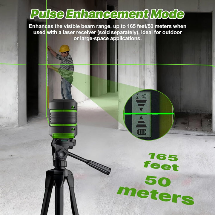 Kreuzlinienlaser mit Stativ, 360 Grad Laser Level, Laser Wasserwaage, Helligkeit einstellbar/IP54 Wa