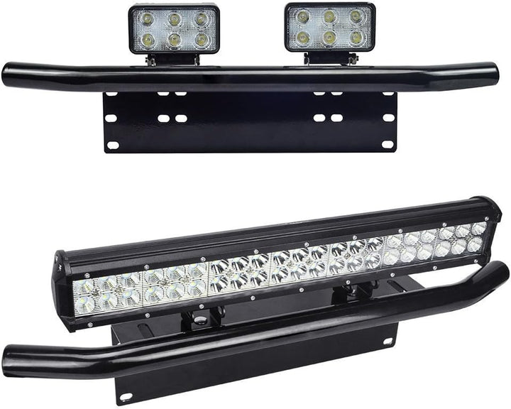 AUXTINGS Universal Aluminium LED Arbeitslichtleiste Kennzeichenhalter Nummernschildhalter für KFZ Tr