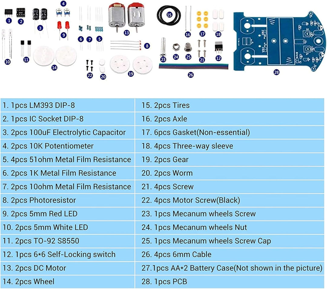 PEMENOL Praxis Löten Lernen Elektronik Kit, Smart Car Adventskalender Löten Projekt Kits, Linie nach