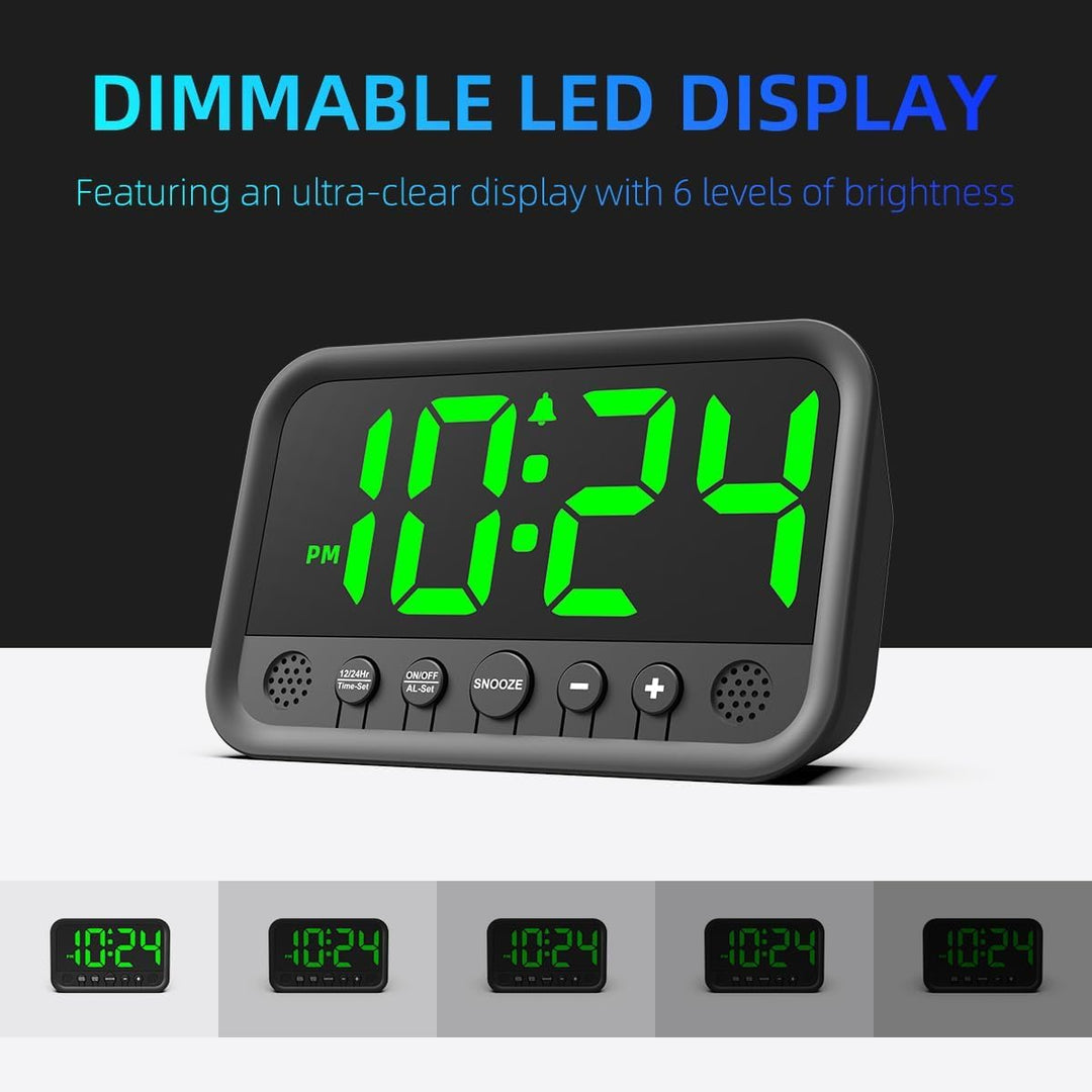 Digitaler Wecker mit Grosser LED-Anzeige für das Schlafzimmer, lauter Wecker für Schwere Schläfer, P