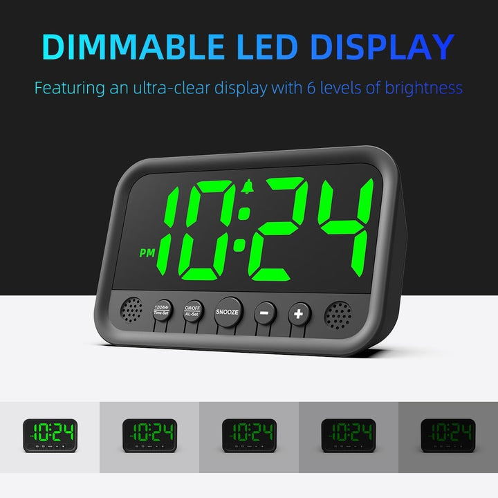 Digitaler Wecker mit Grosser LED-Anzeige für das Schlafzimmer, lauter Wecker für Schwere Schläfer, P