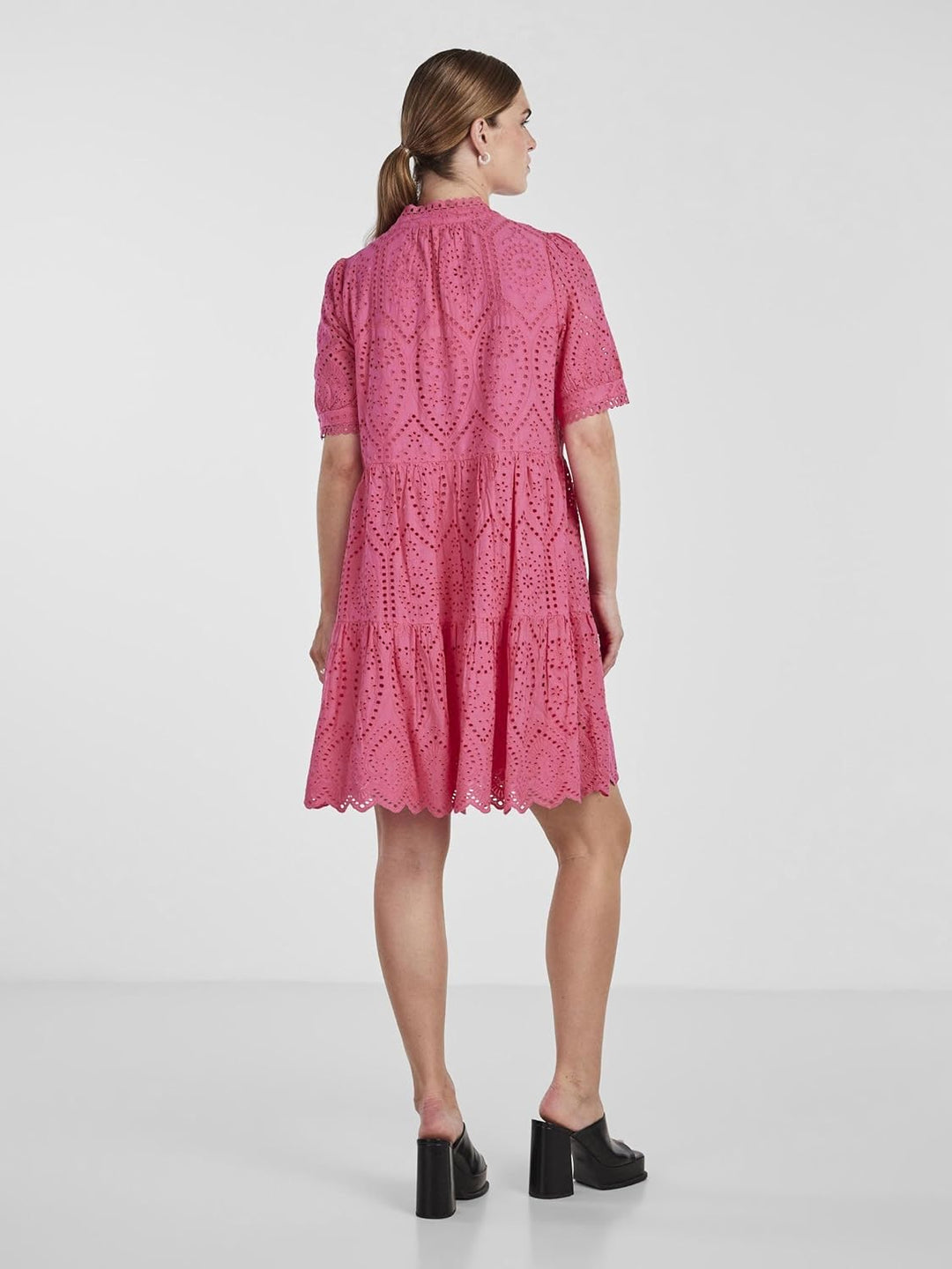 YAS Damen Yasholi Ss Dress S. Noos Kleid S Fandango Pink, S Fandango Pink