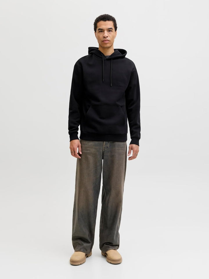 JACK & JONES Male Kapuzenpullover Einfarbig Kapuzenpullover XS Schwarz, XS Schwarz