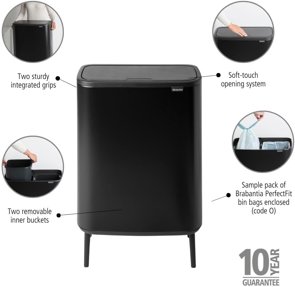 Brabantia BO Touch Bin Hi, 2x 30L