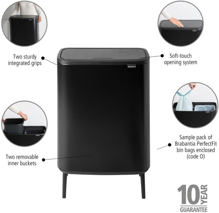 Brabantia BO Touch Bin Hi, 2x 30L