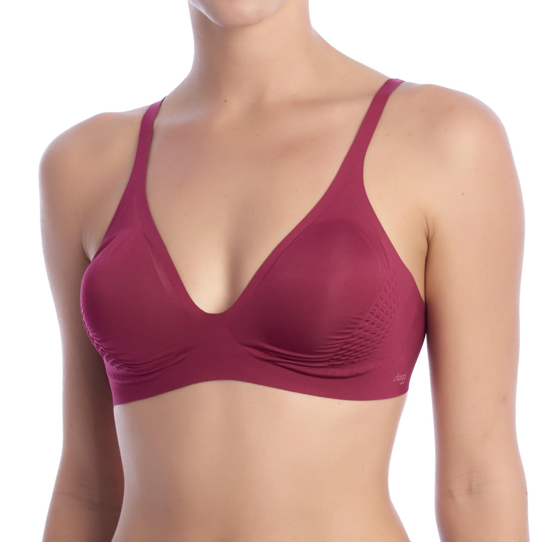 Sloggi Damen Body Adapt T-Shirt Bra Padded BH Dark Wine L, Dark Wine L