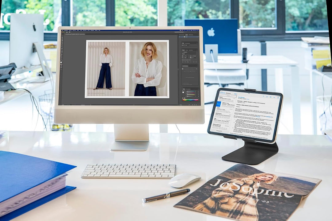 Tabdoq sehr solide und universelle Tablet Tischhalterung kombinierbar mit Allen Tablets und iPad's v