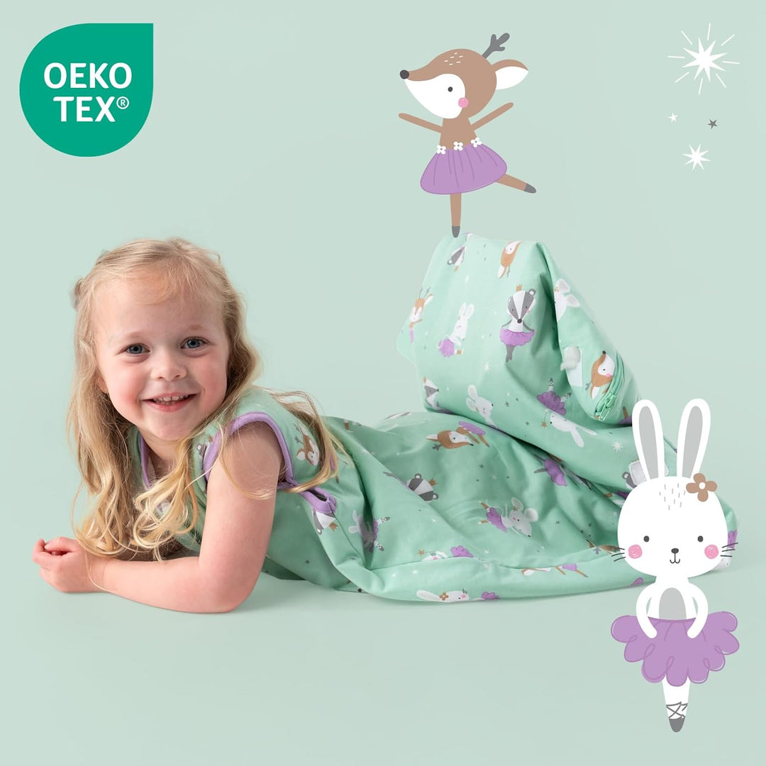 Schlummersack leicht gefütterter Babyschlafsack Frühjahr/Sommer 1.0 Tog für Mädchen und Jungs - in v