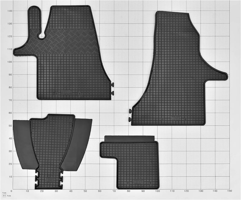 Z4L Gummifussmatten und Kofferraumwanne EIN Set geeignet für VW T6.1 Transporter/Caravelle 8 Sitze 2