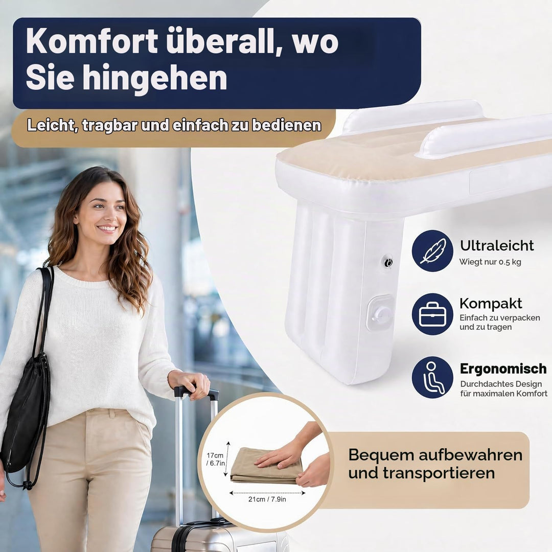 Tragbares Baby Reisebett, Elektrisch Selbstaufblasend, Kompakt &amp; Tragbar, Flugzeugbett für Kleinkind