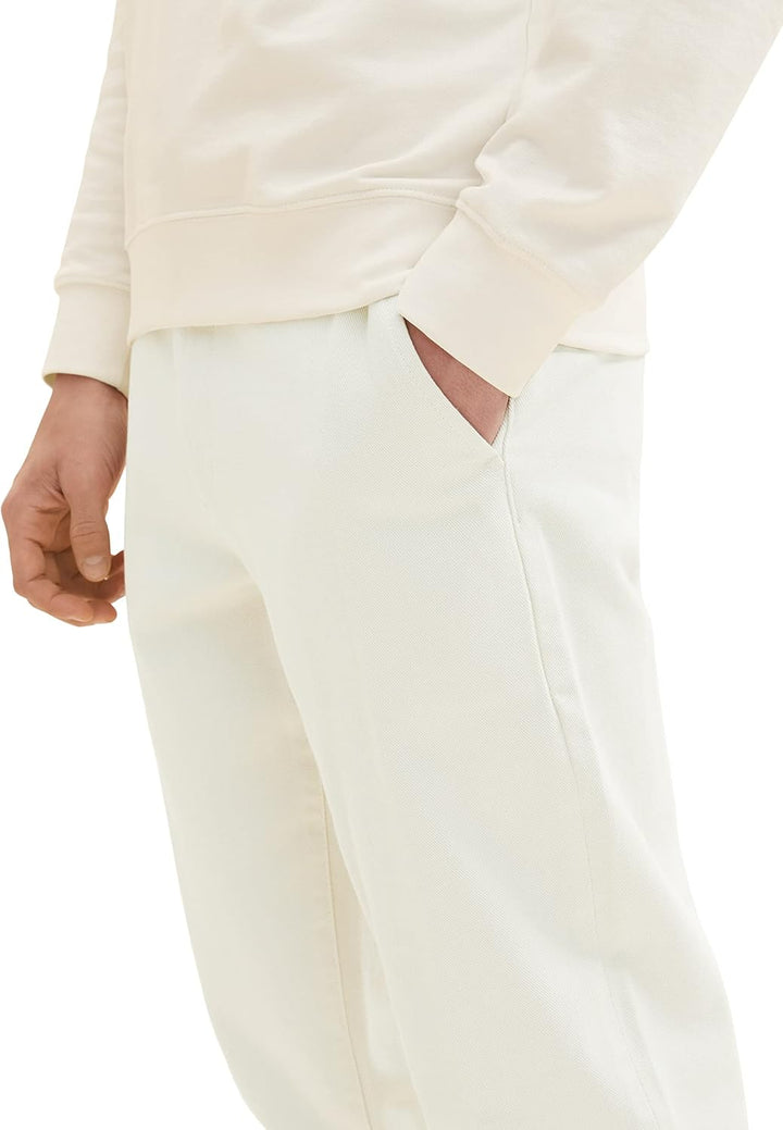 TOM TAILOR Herren Relaxed Tapered Chino Hose 31 13808 - Creme, 31 13808 - Creme